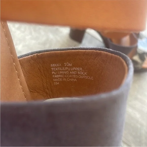 Madden Girl Mixxx Mob Wife Size 10 Strappy Wood High Heels. - Picture 4 of 7